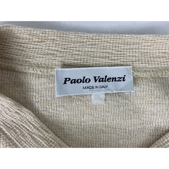 Paolo Valenzie Ben XL Tan Sweater Italy Textured Long Sleeve - Picture 6 of 9
